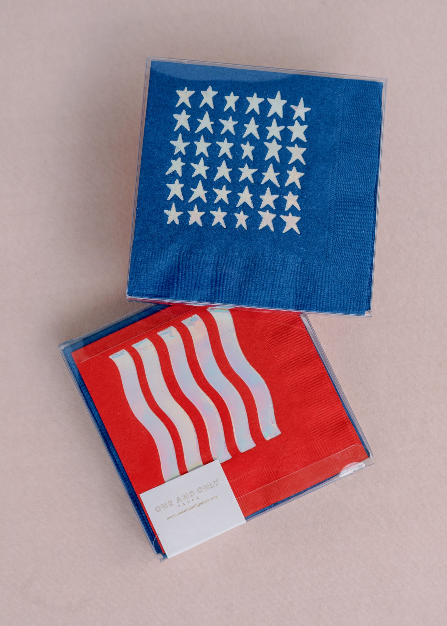 Fourth of July Stars and Stripes Cocktail Paper Beverage Napkins - Set of 20