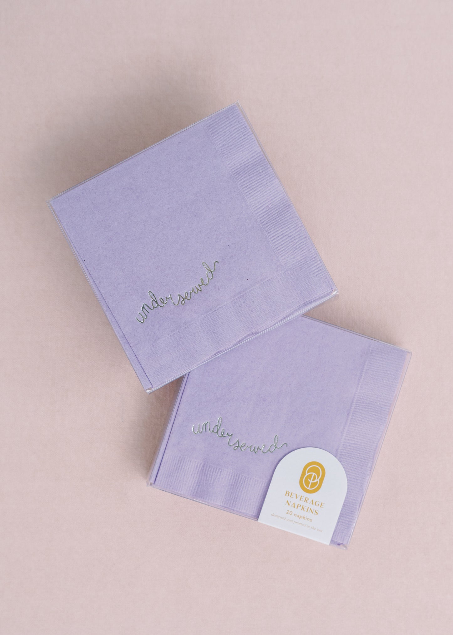 Underserved Navy and Gold Paper Cocktail Napkins - Set of 20