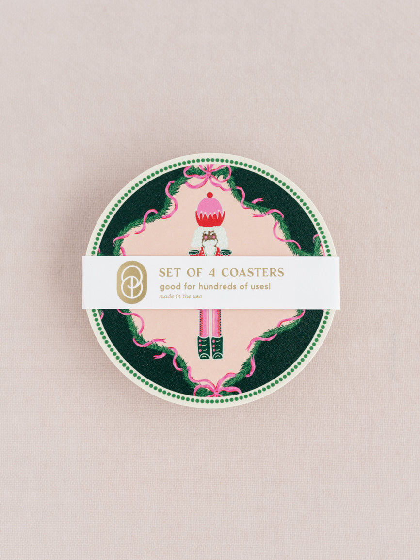 Pink Nutcracker Coasters | Set of 4