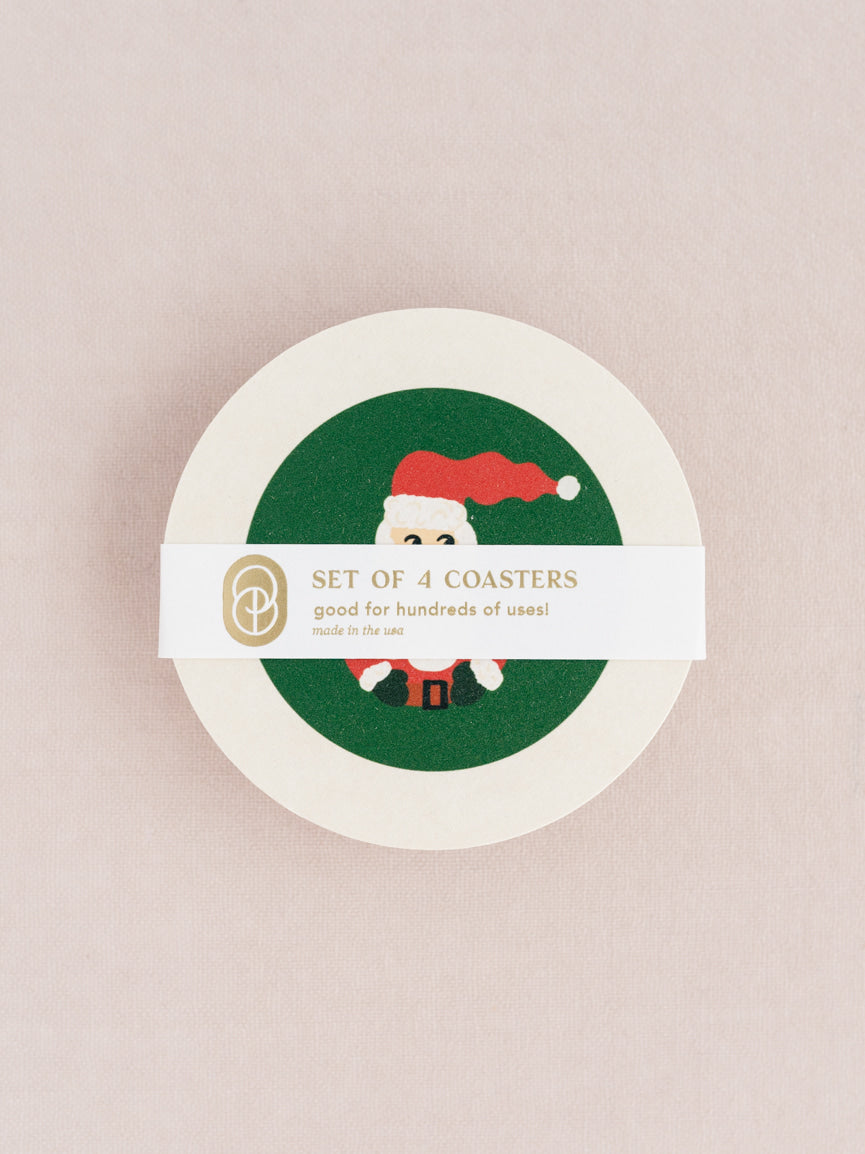 Santa Illustrated Coasters | Set of 4