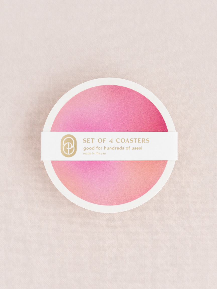 Pink Era Gradient Coasters - Set of Four