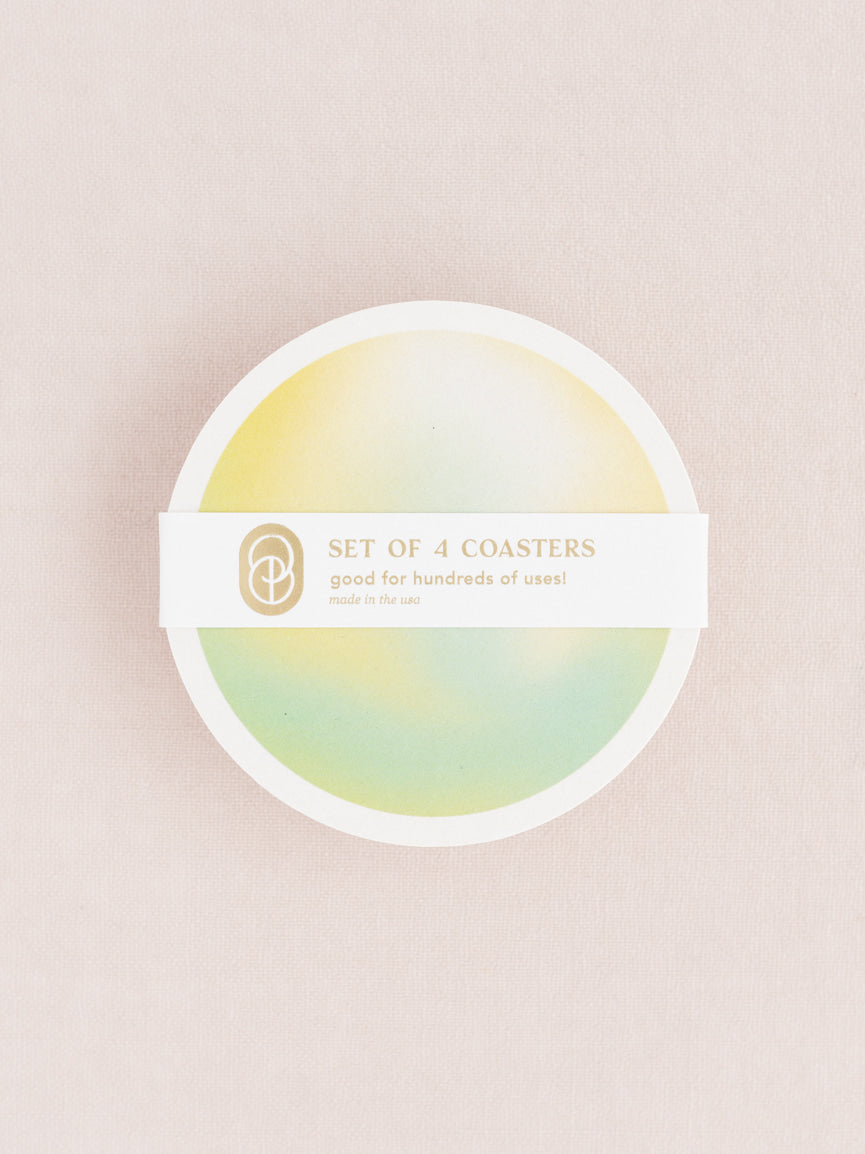 Lemon Lime Gradient Coasters - Set of Four