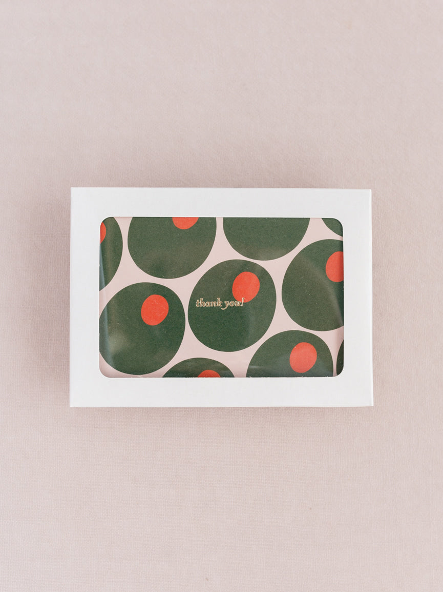 Martini Hour Foil Pressed 4 Bar Folded Thank You Note - Set of 8