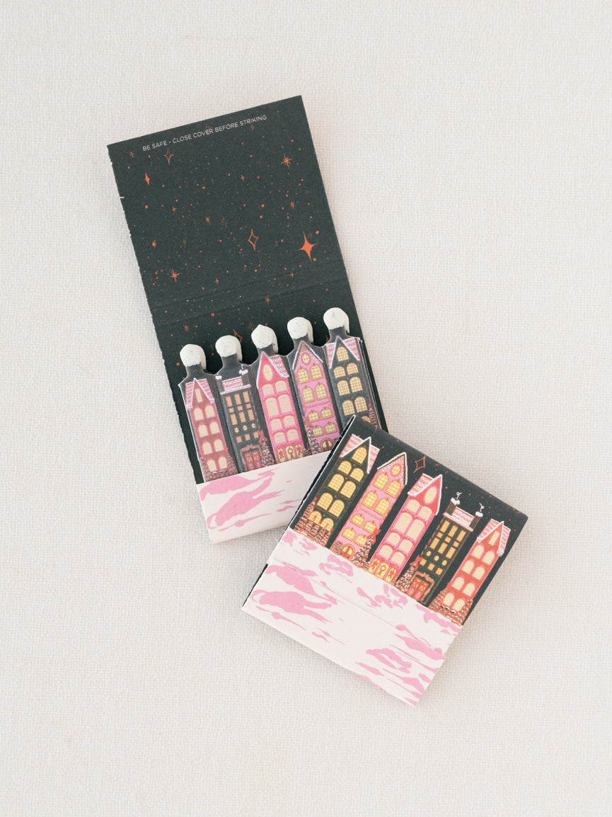 Christmas Nights Winter Village Printed 10 Stem Matchbooks