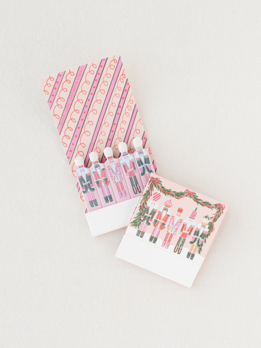 Pink Nutcracker Holiday Printed 10 Stem Matchbook