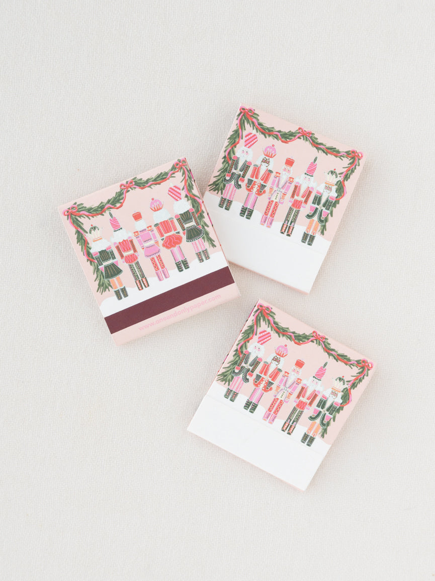 Pink Nutcracker Holiday Printed 10 Stem Matchbook