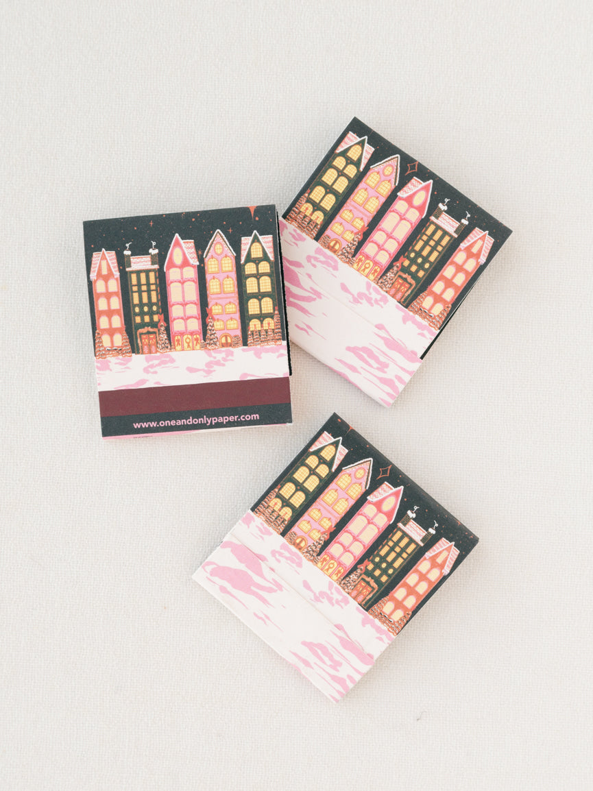 Christmas Nights Winter Village Printed 10 Stem Matchbooks