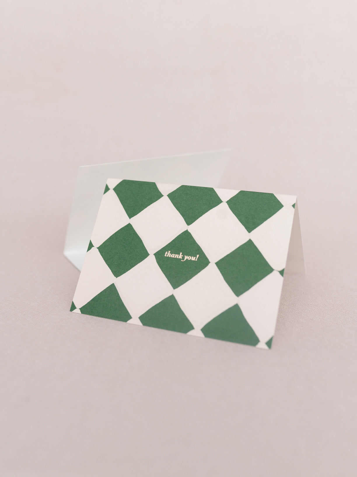 Diamonds Foil Pressed 4 Bar Folded Thank You Note - Single Card