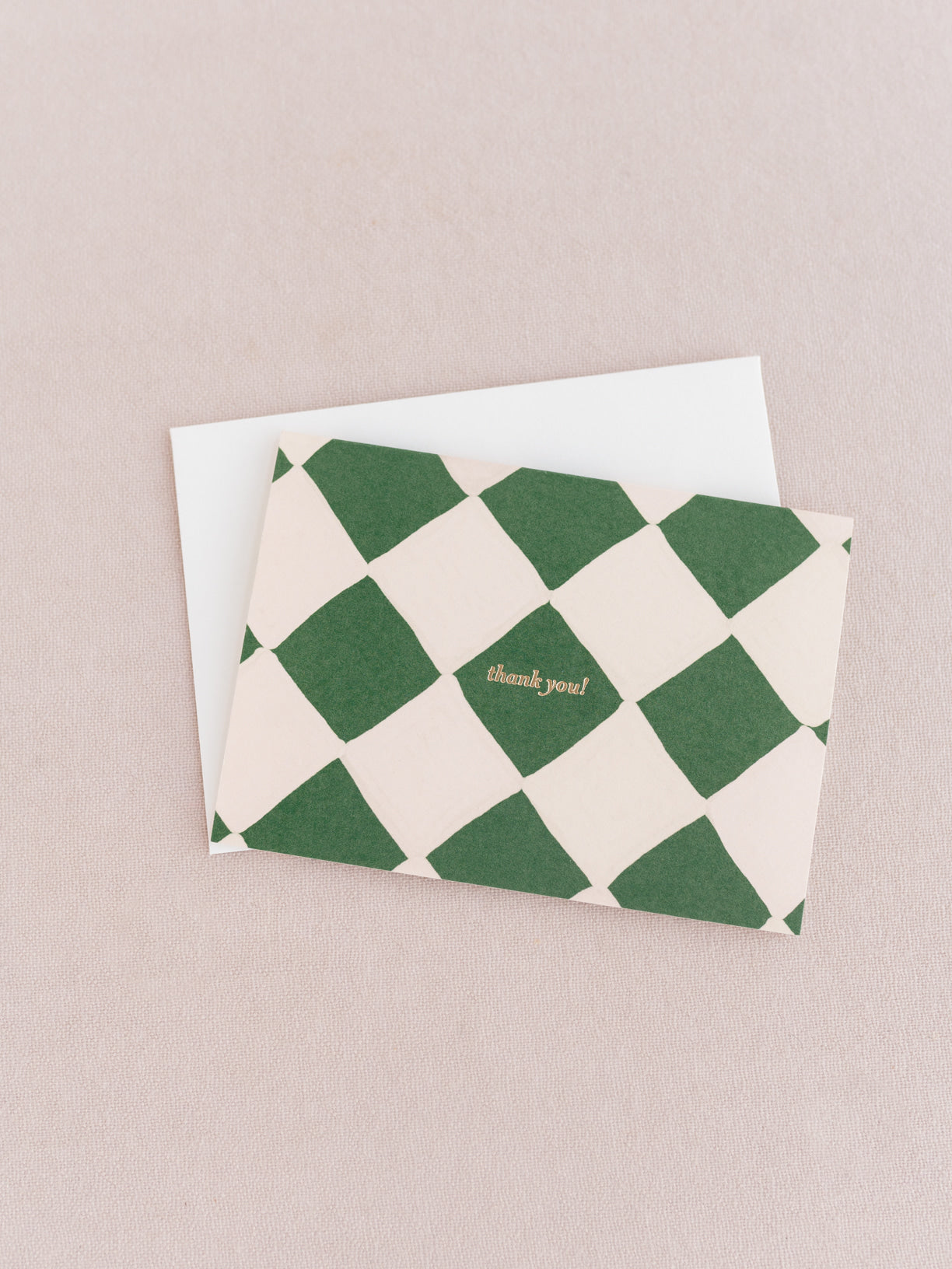 Diamonds Foil Pressed 4 Bar Folded Thank You Note - Single Card