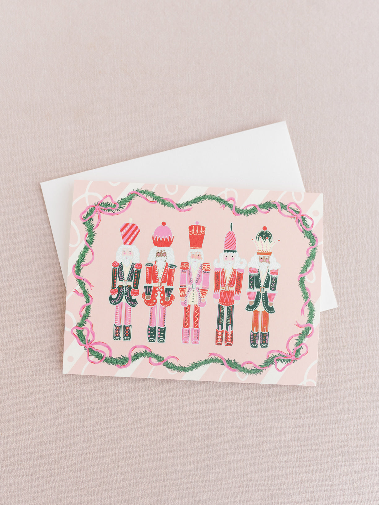 Pink Nutcracker Holiday A2 Folded Greeting Card - Single Card