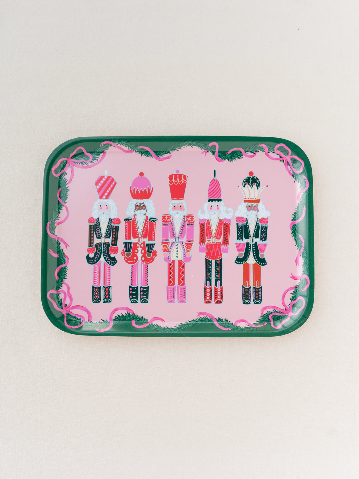Pink Nutcracker Bent Birch/Melamine Serving Tray Platter