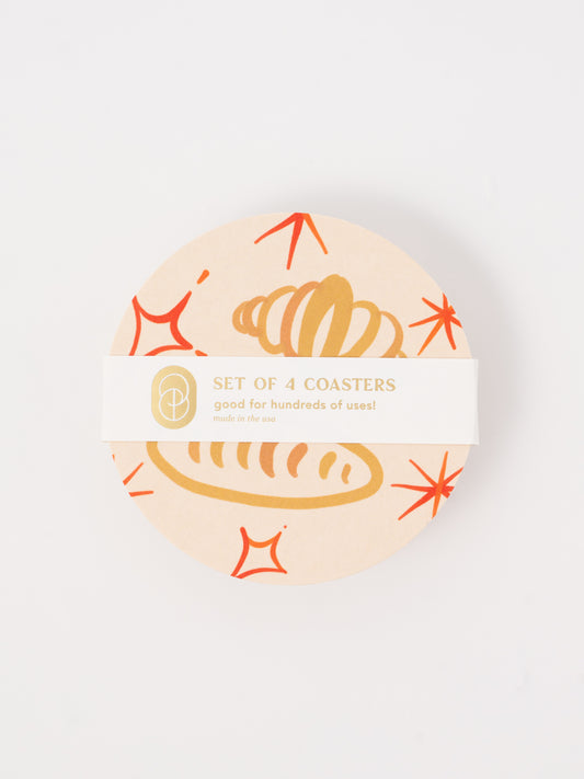 Oui Croissants Coasters - Set of Four