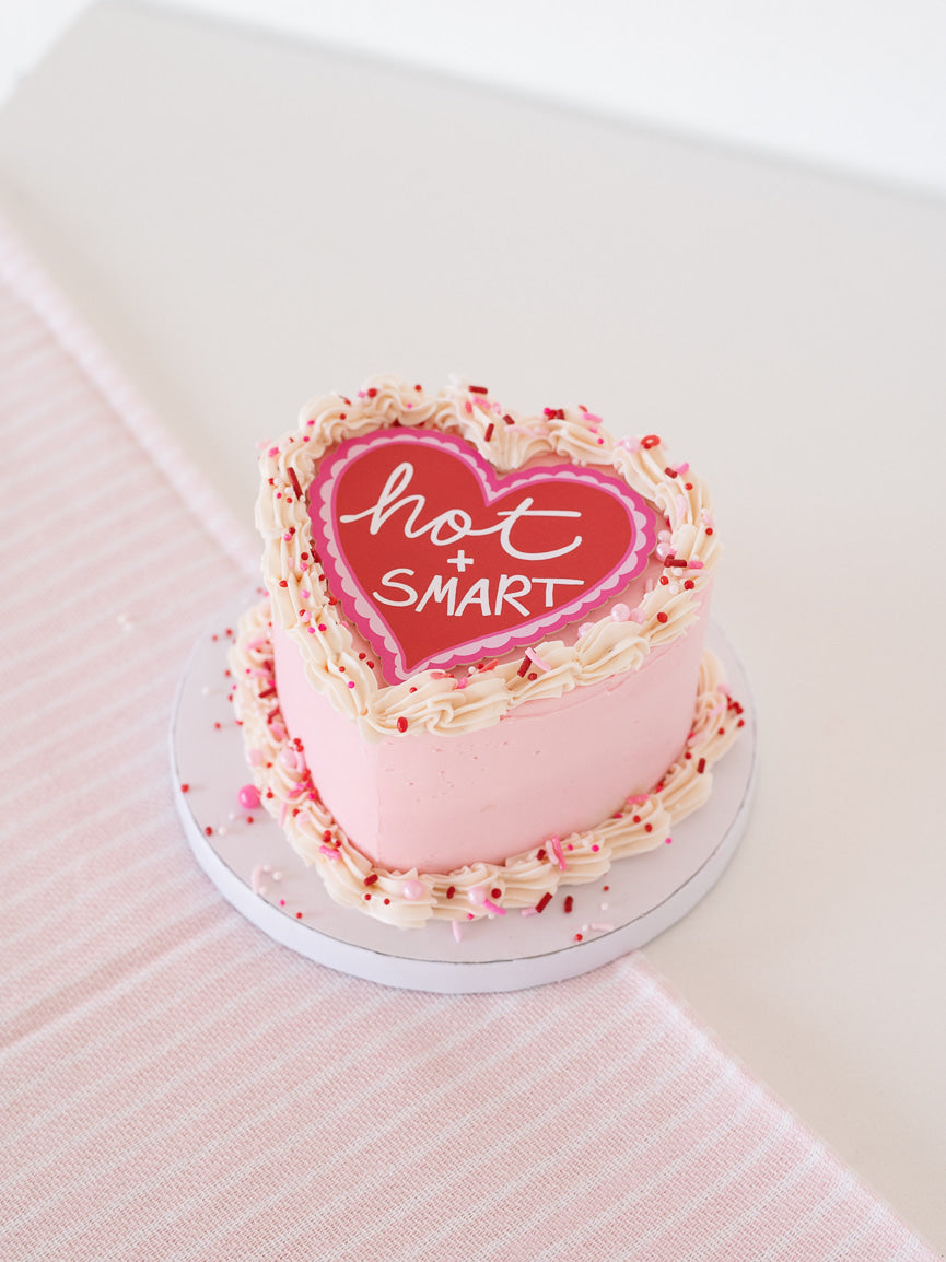 Hot and Smart Heart Mini Flat Die Cut Greeting Card - Single
