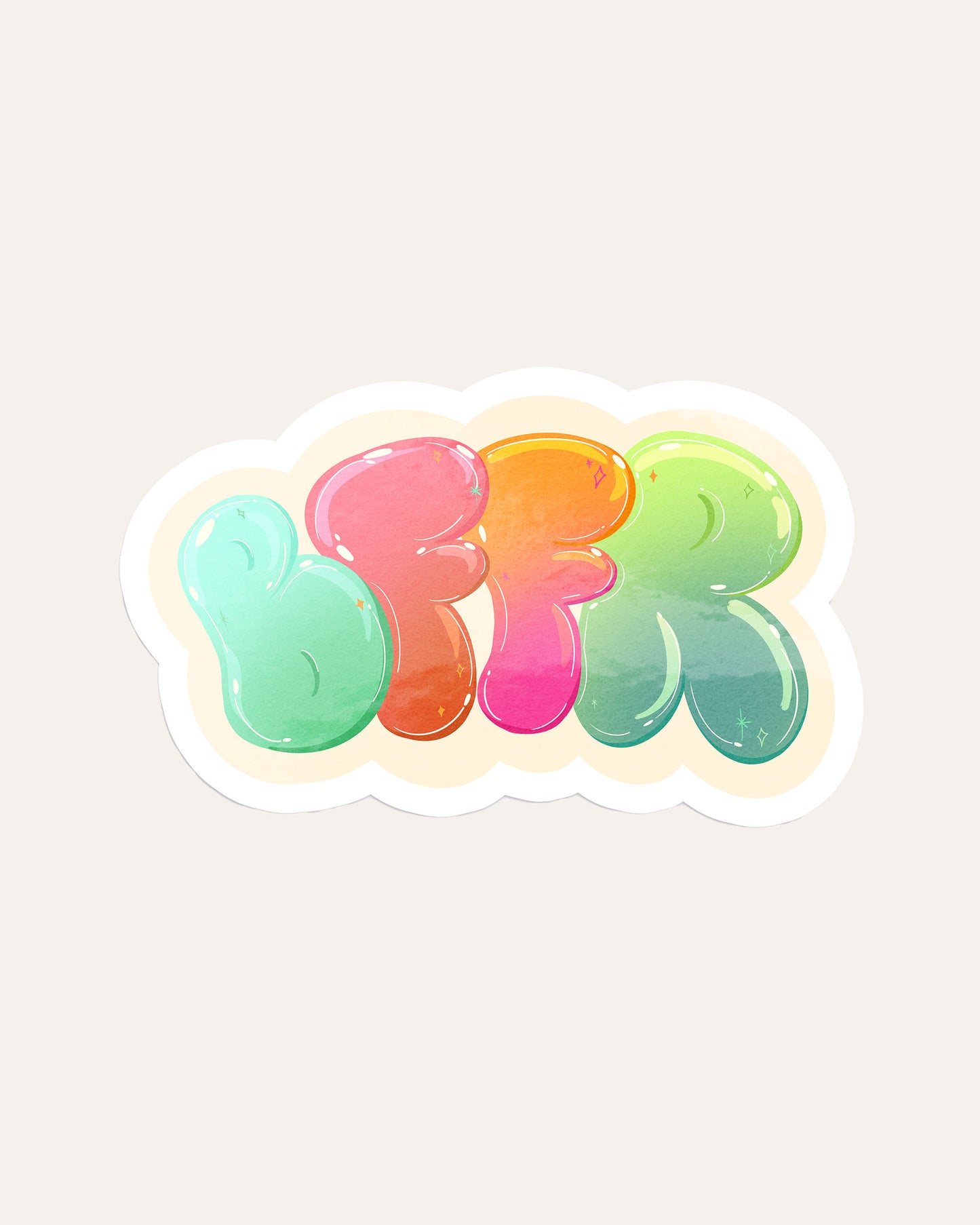 BFFR Jelly Letter Sticker