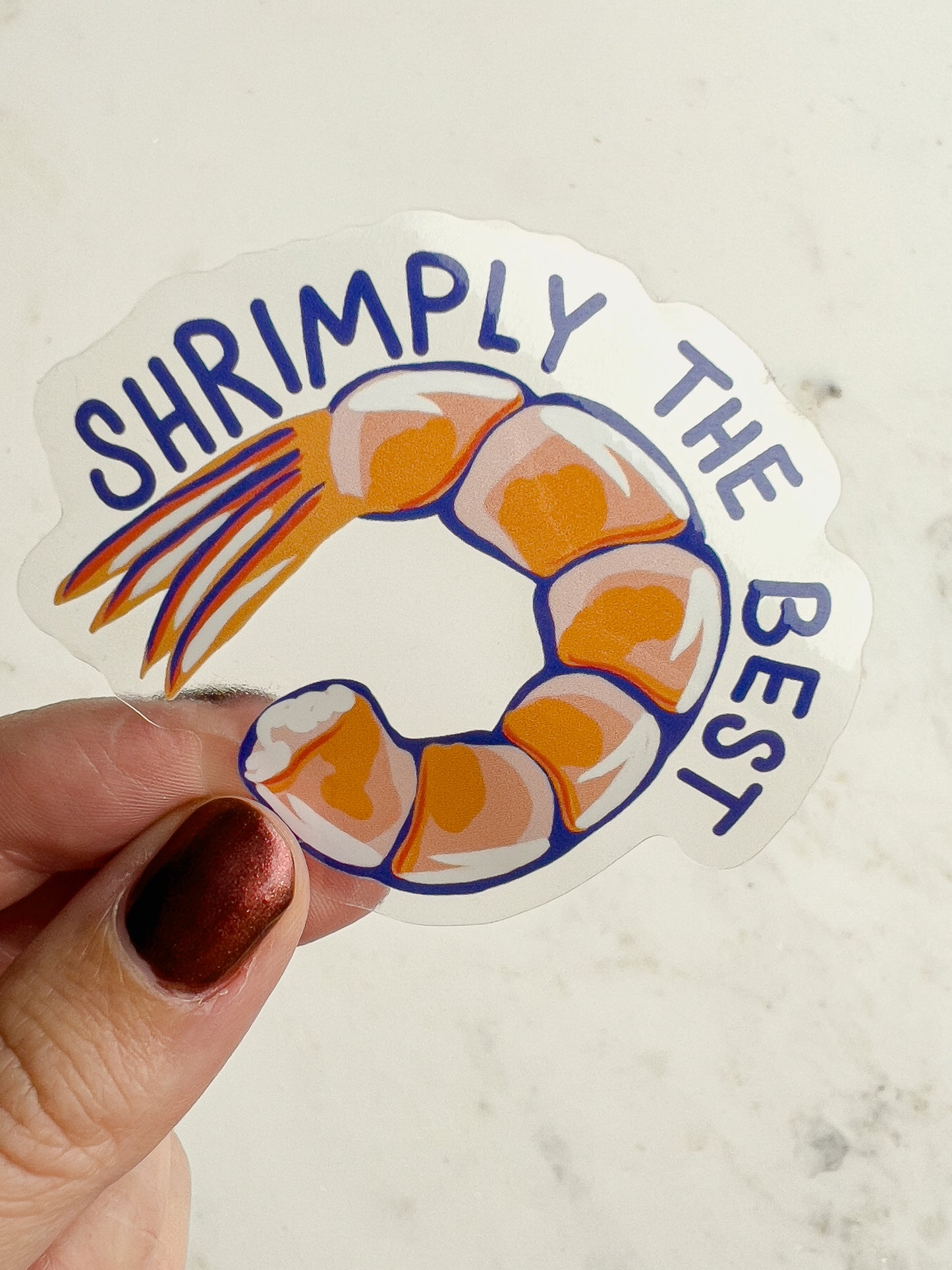 Shrimply The Best Transparent Sticker