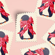 Penguin with a Bow Stamp Sticker