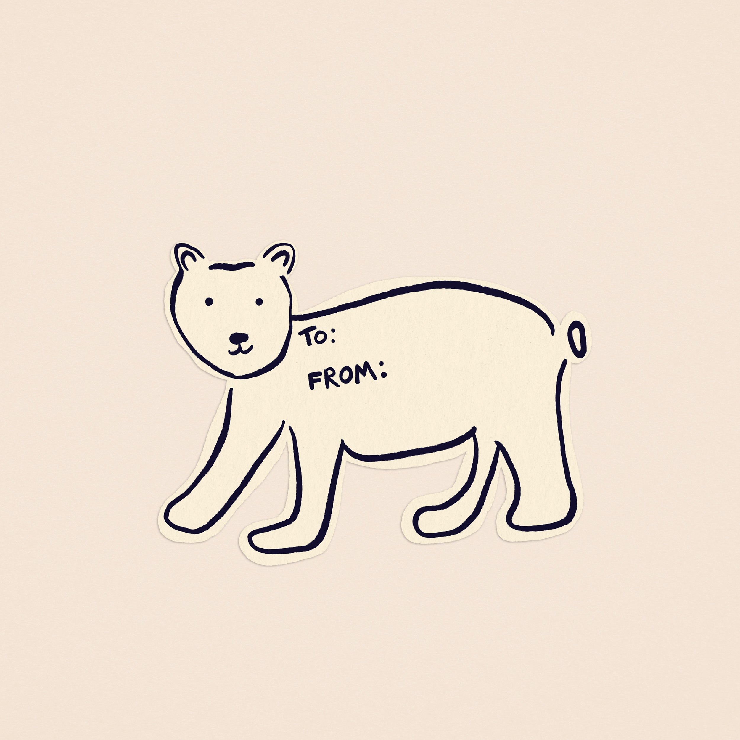 Polar Bear Matte Gift Label Sticker