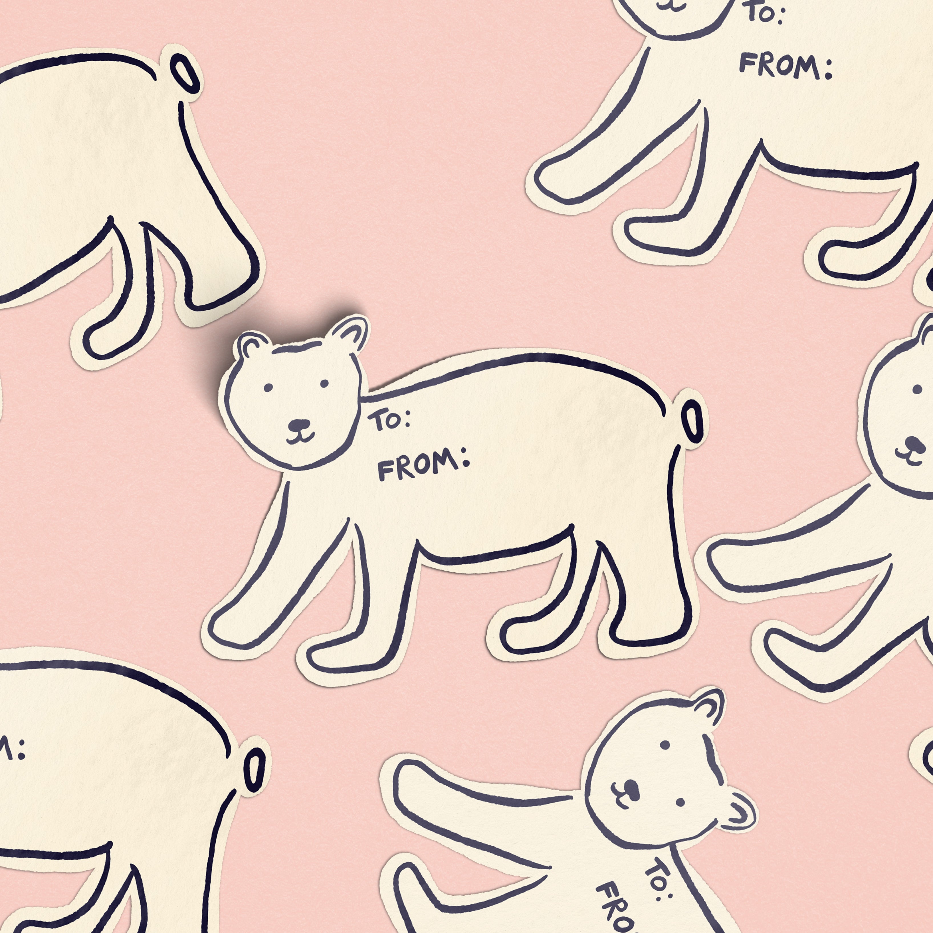 Polar Bear Matte Gift Label Sticker