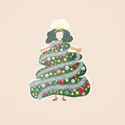 Christmas Tree Lady Sticker