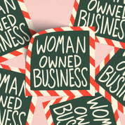 Women Owned Business Square Holiday Sticker