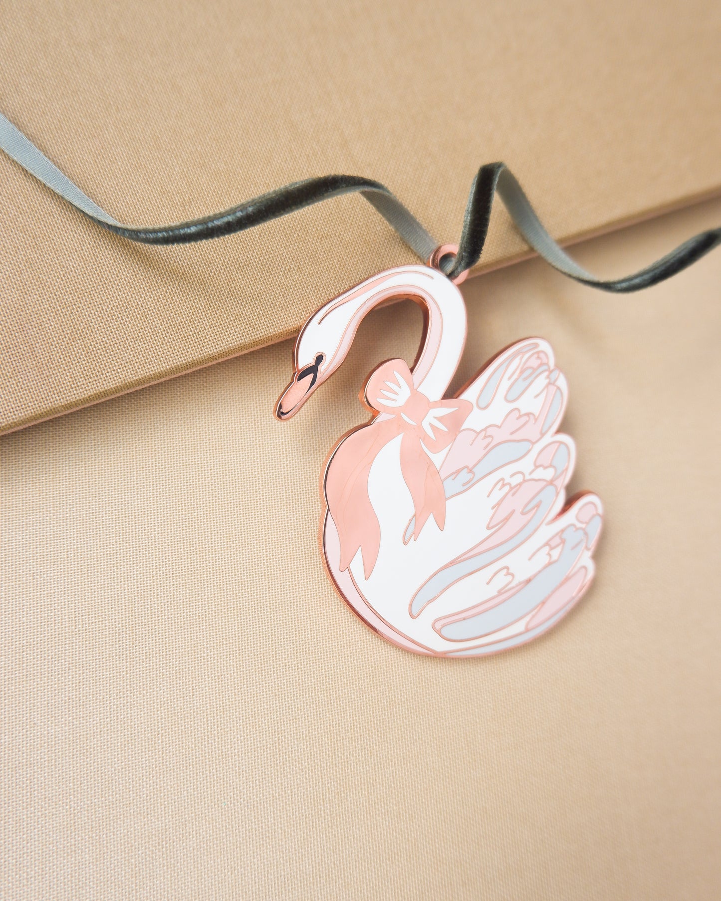 Winter Swan Enamel Christmas Tree Ornament