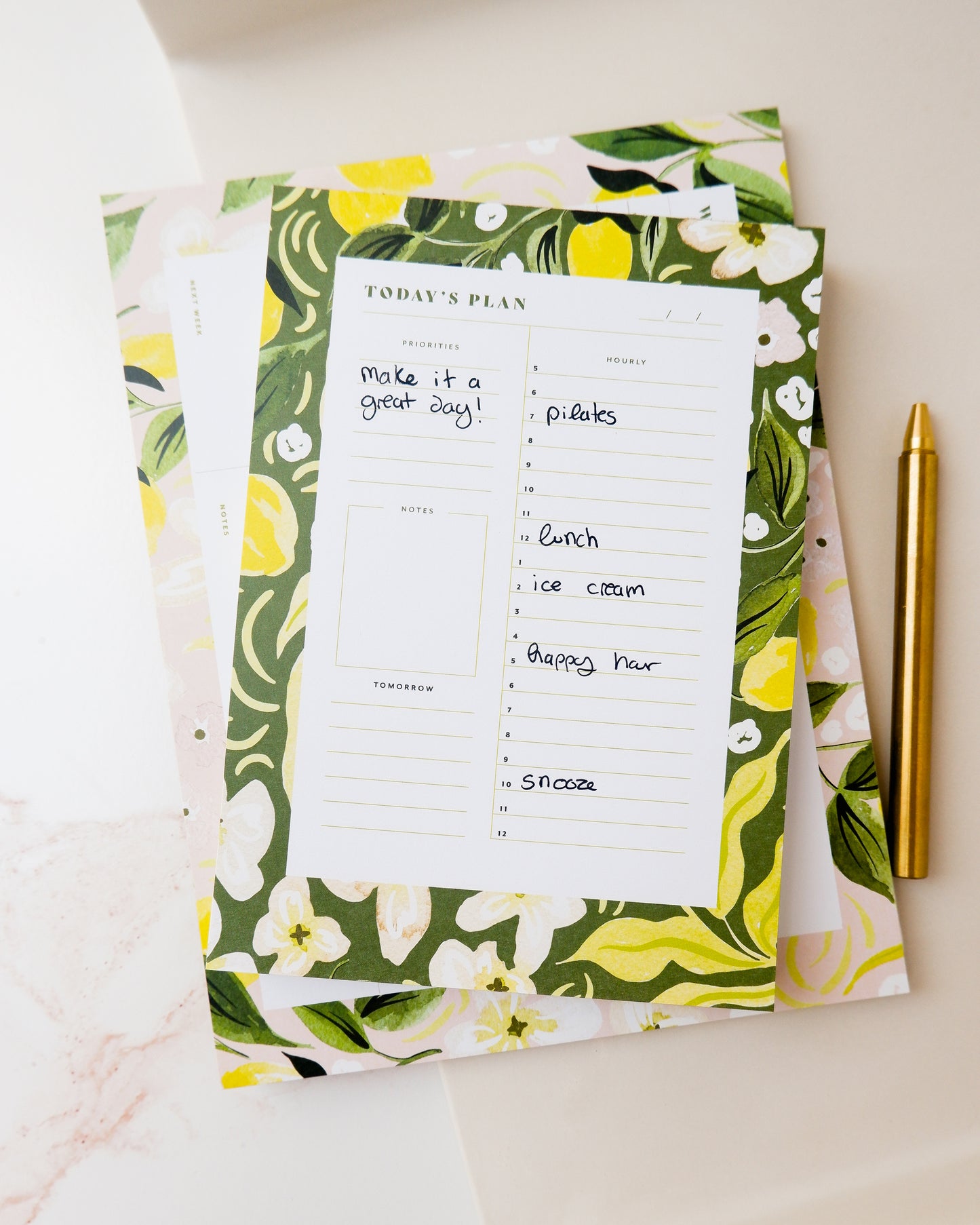 Citron Daily Planner Notepad