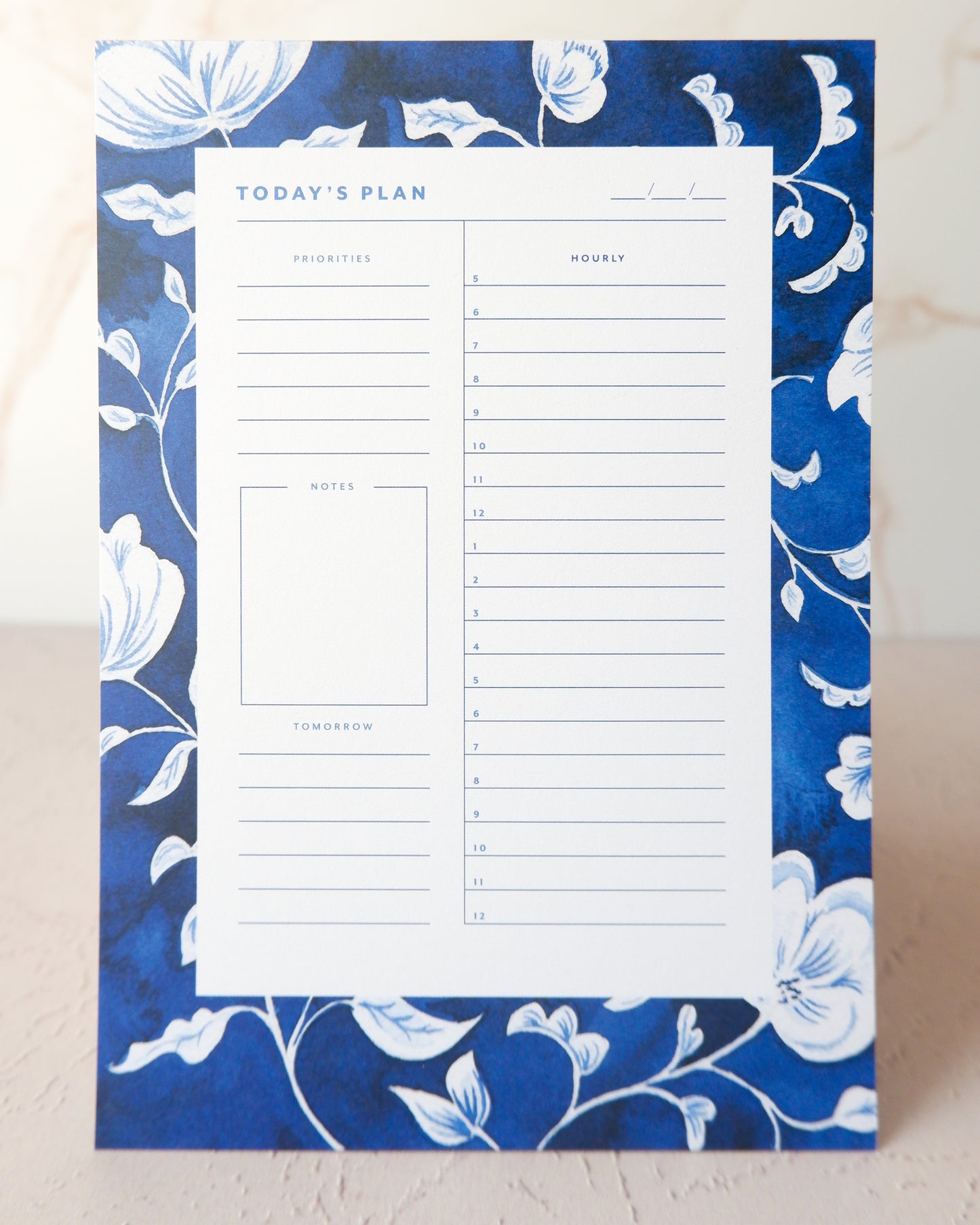 Elegant Blue Daily Planner Notepad