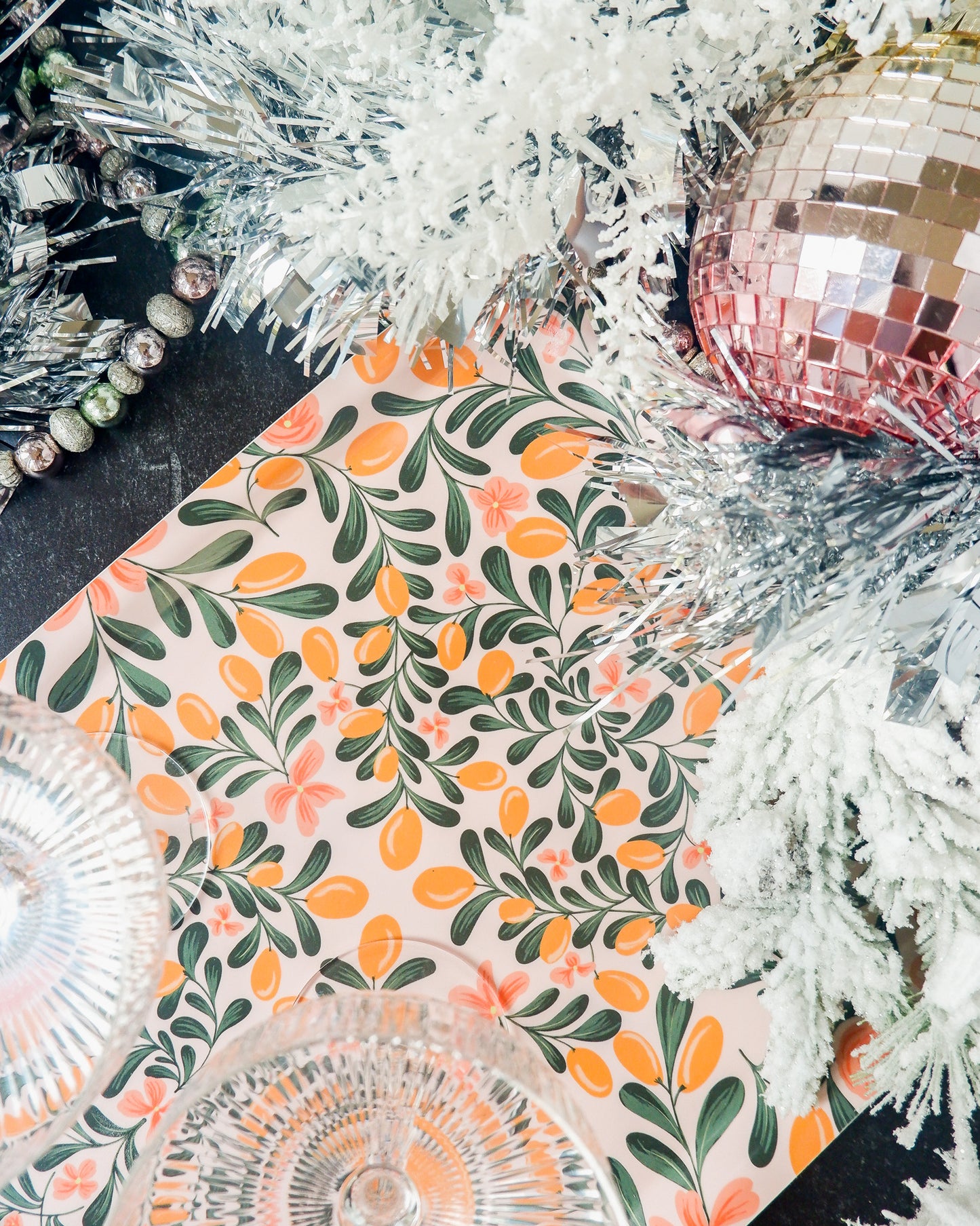 Mirrored Kumquats Bent Ply Tray
