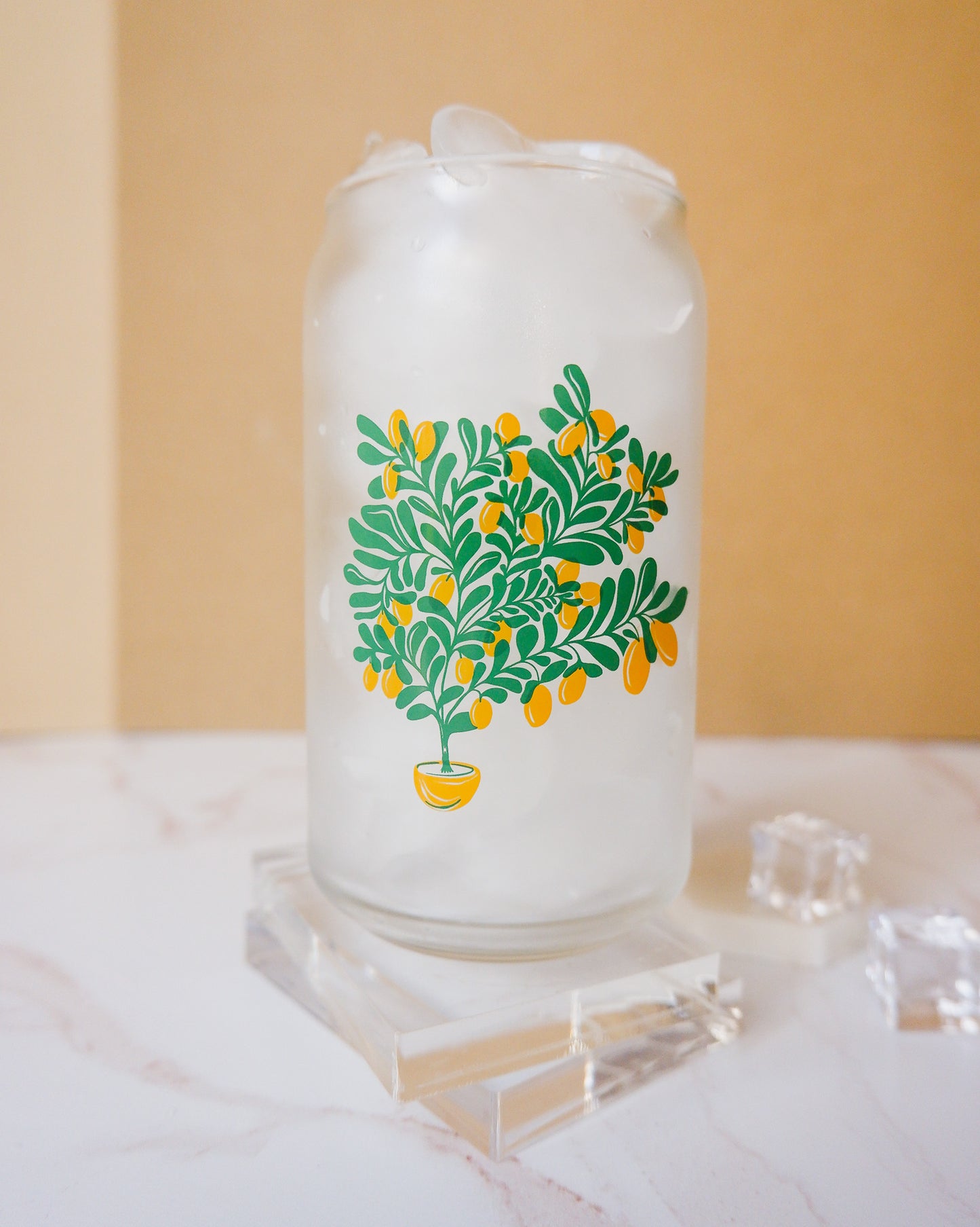 Orange Tree 16 oz Soda Can Glass