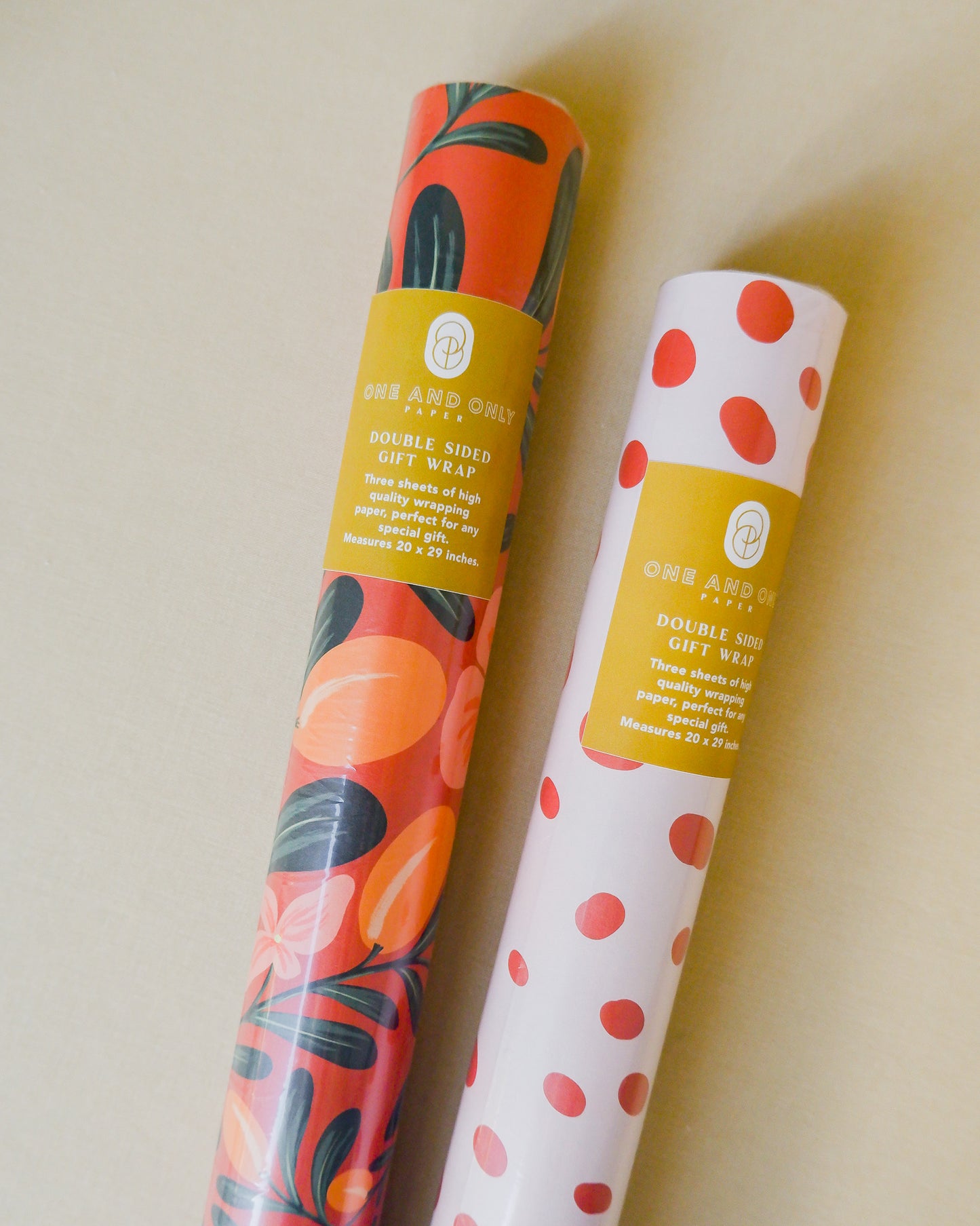 Orange Fruit and Dalmatian Spots Double Sided Gift Wrap | Set of Three Sheets