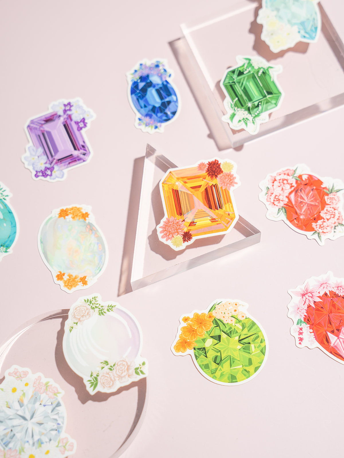 sapphire gemstone floral birthstone sticker