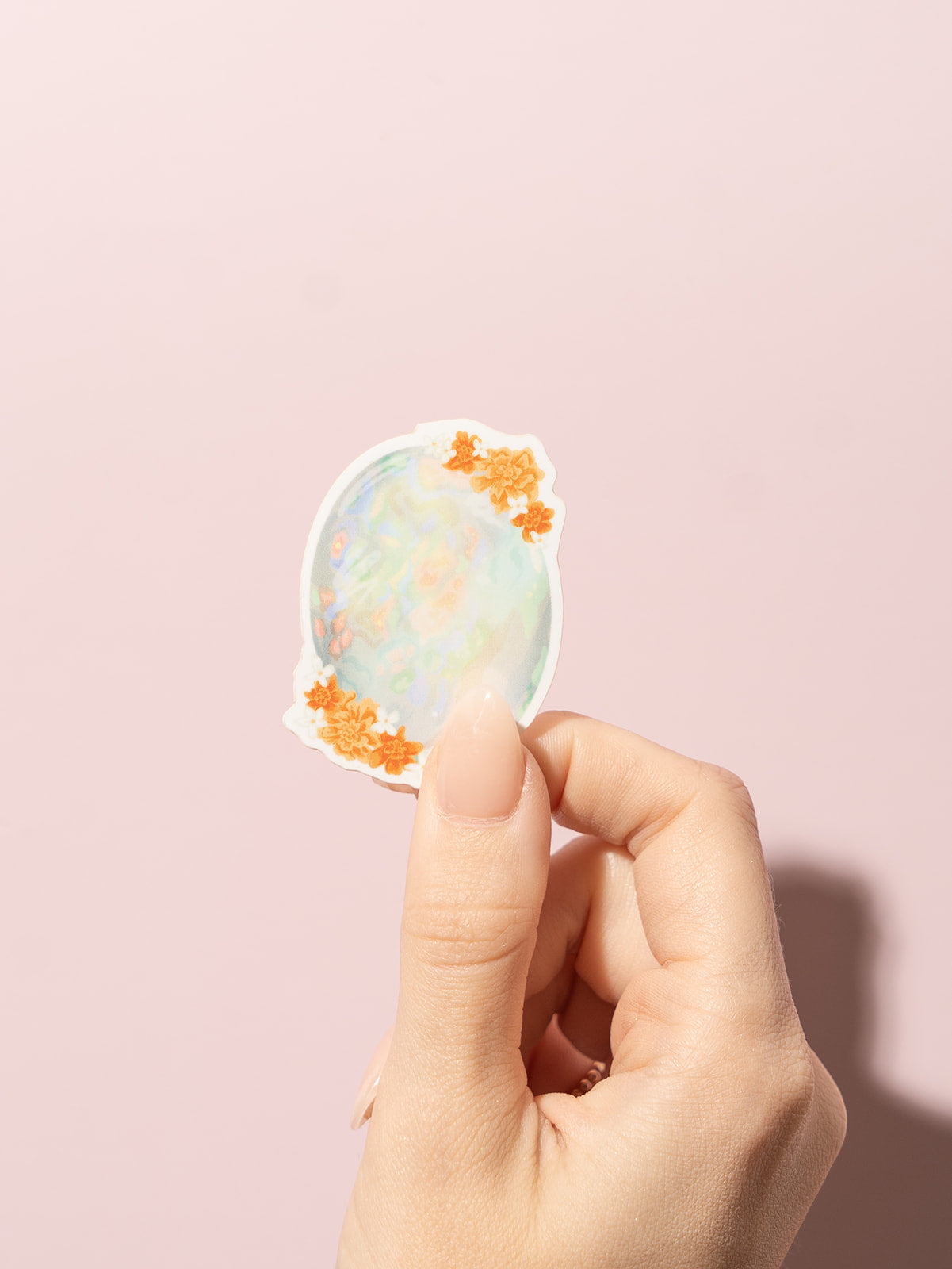 opal gemstone birthstone floral sticker