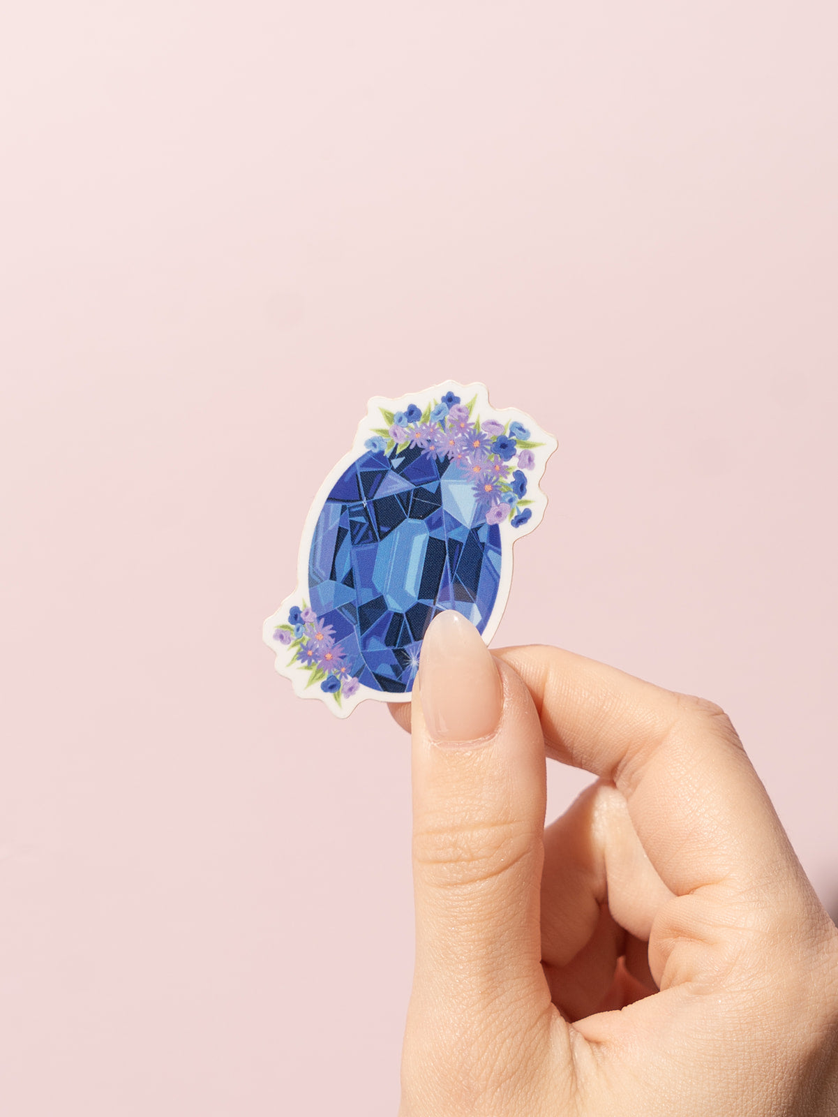 sapphire gemstone floral birthstone sticker