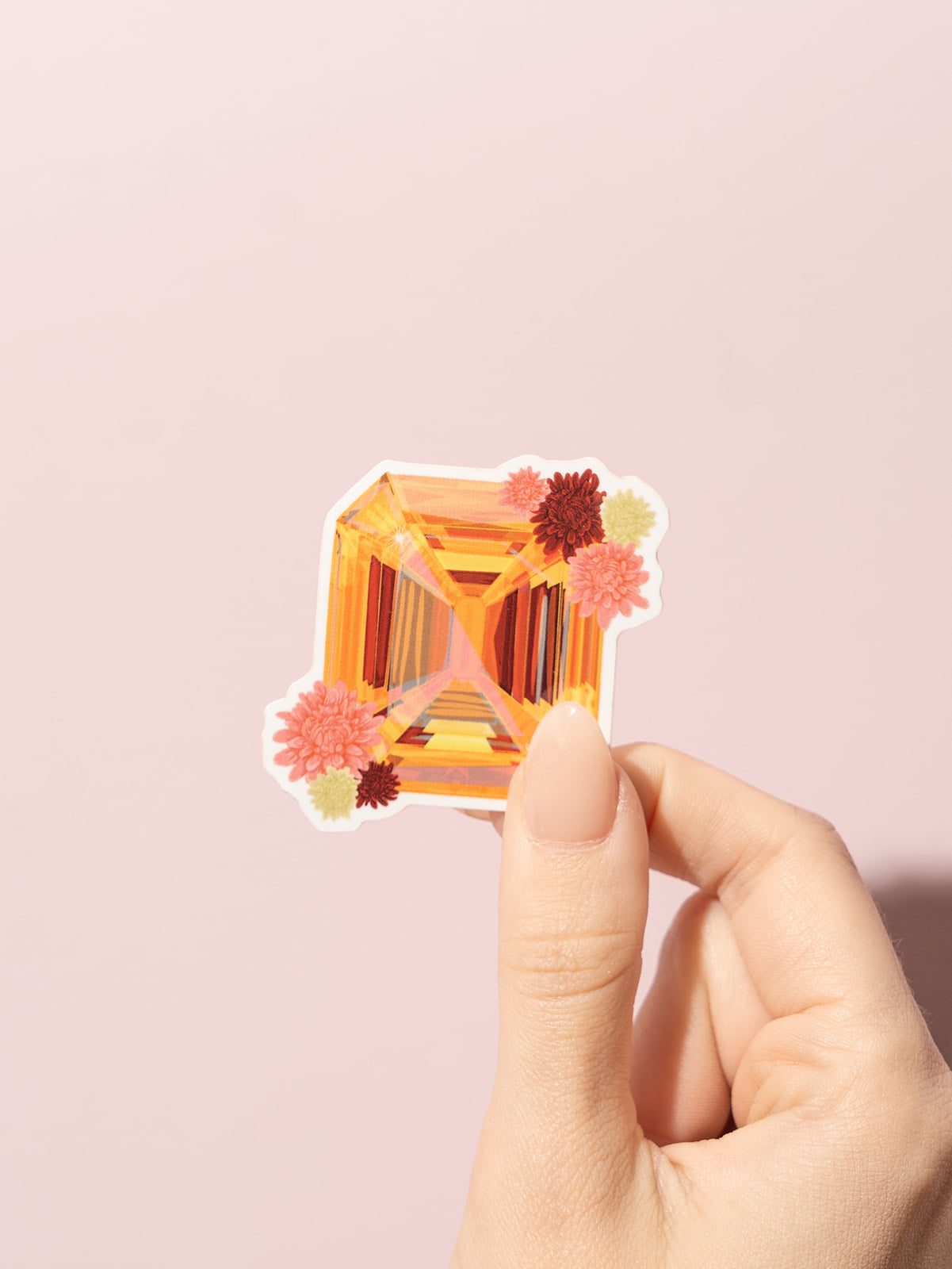 topaz gemstone birthstone floral sticker
