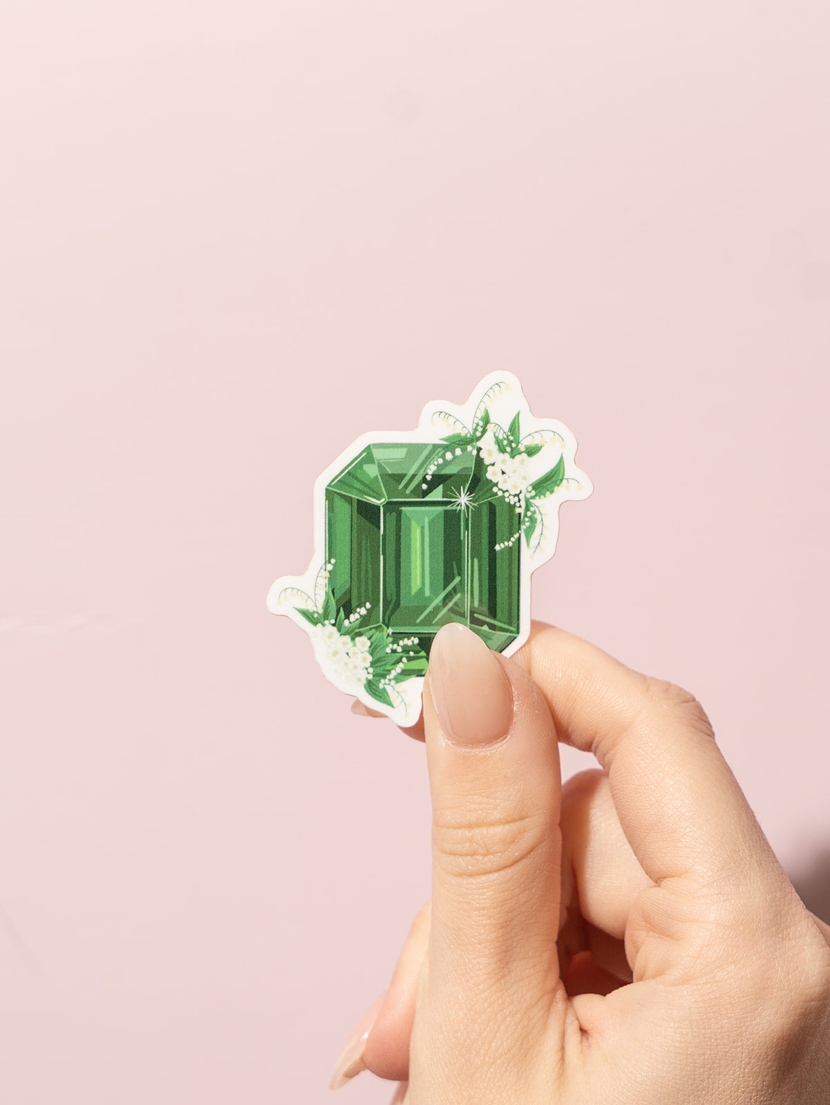 emerald gemstone birthstone floral sticker