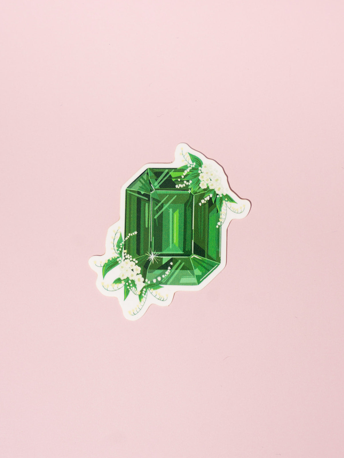 emerald gemstone birthstone floral sticker