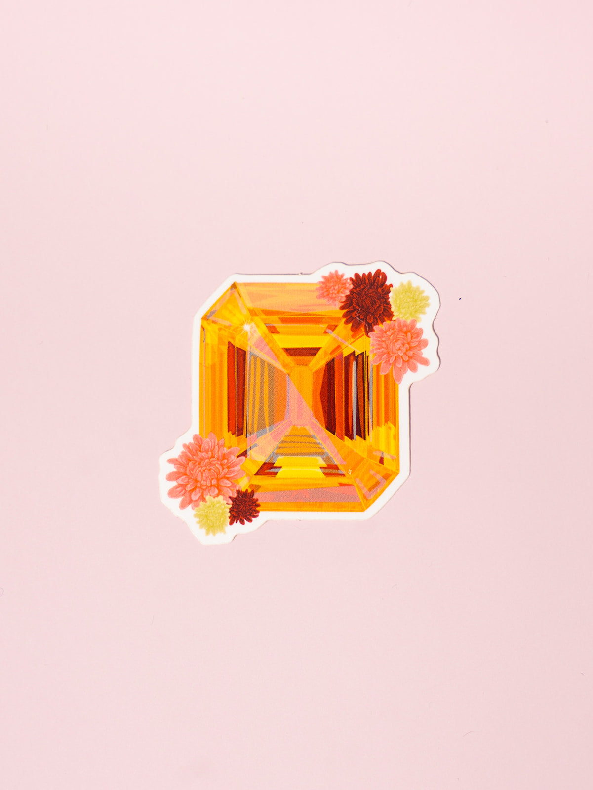 topaz gemstone birthstone floral sticker