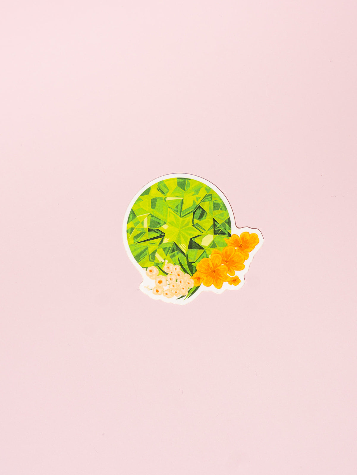 peridot gemstone birthstone floral sticker