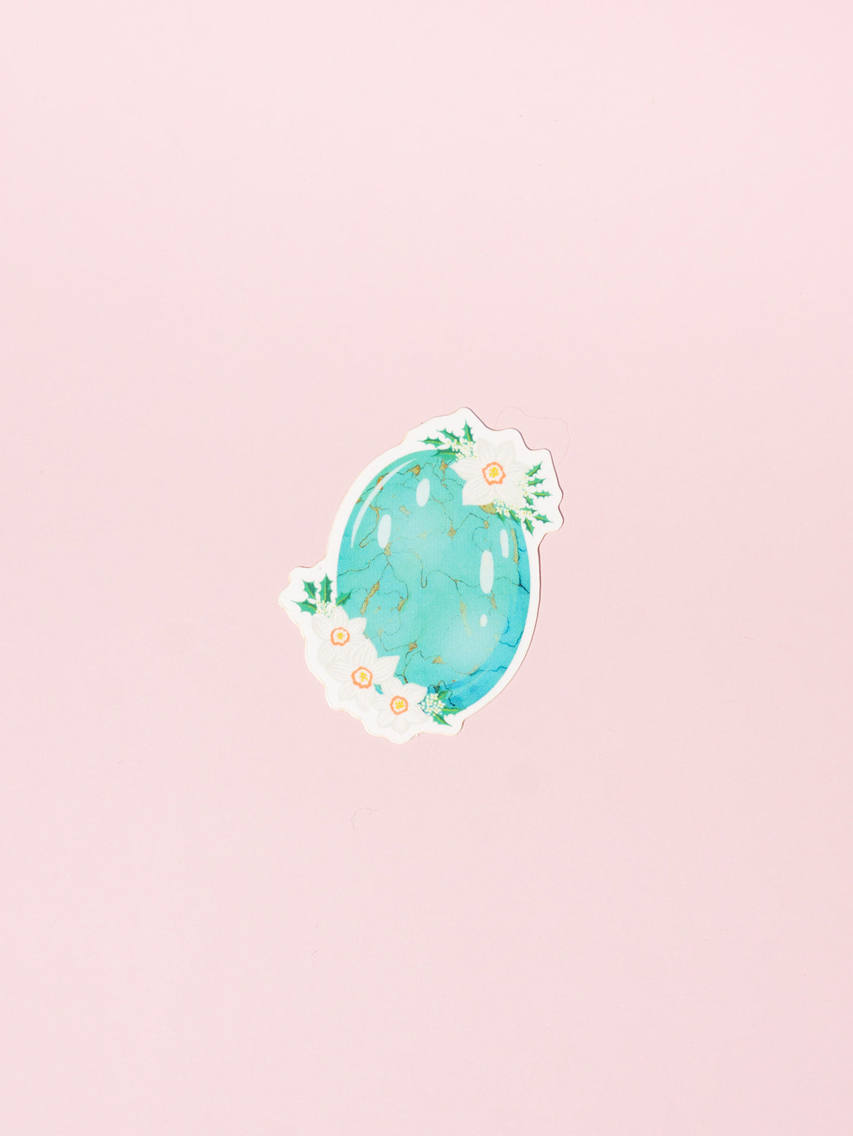 turquoise gemstone birthstone floral sticker