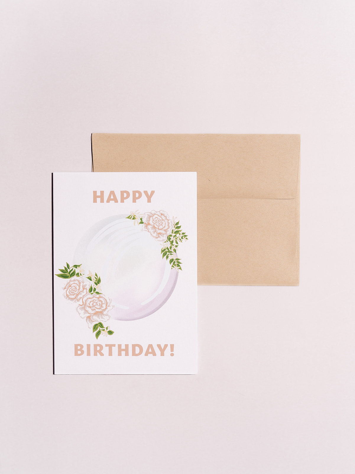 june pearl birthstone gem stone birthday card with kraft envelope