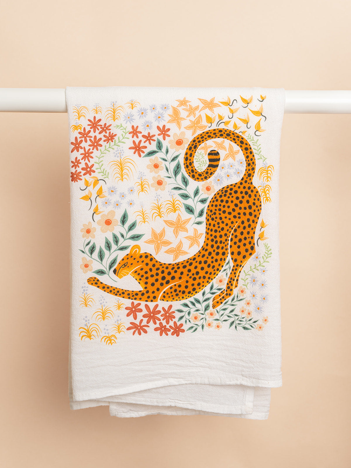 Cheetah Flour Sack Tea Towel