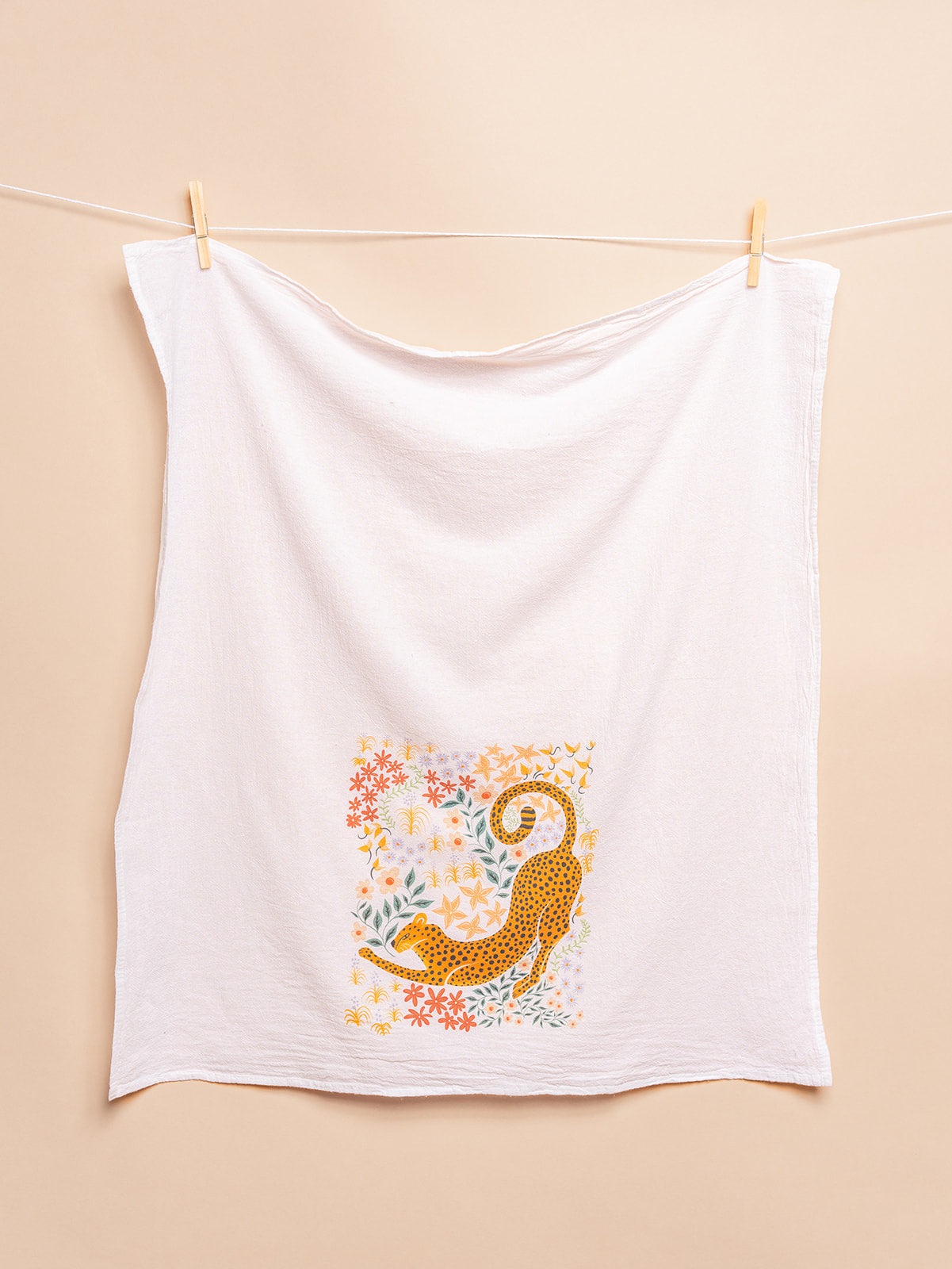 Cheetah Flour Sack Tea Towel