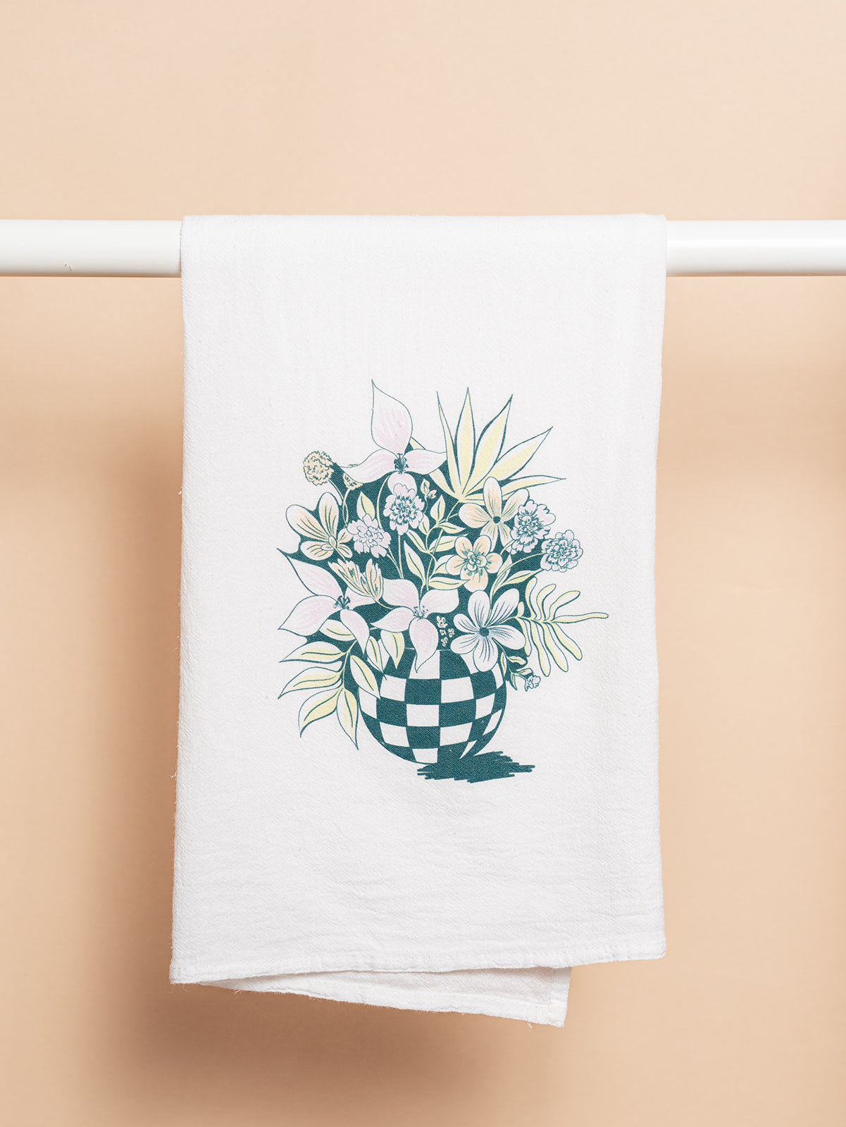 Green Bouquet Tea Towel