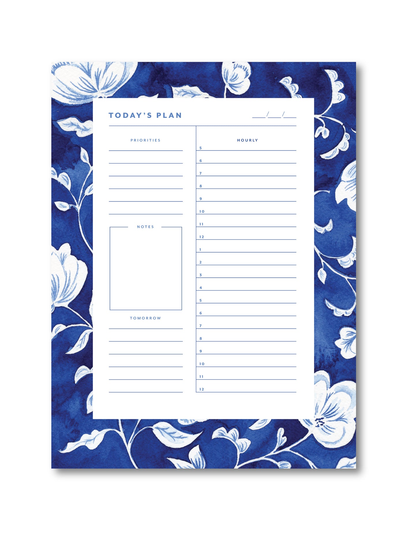 Elegant Blue Daily Planner Notepad