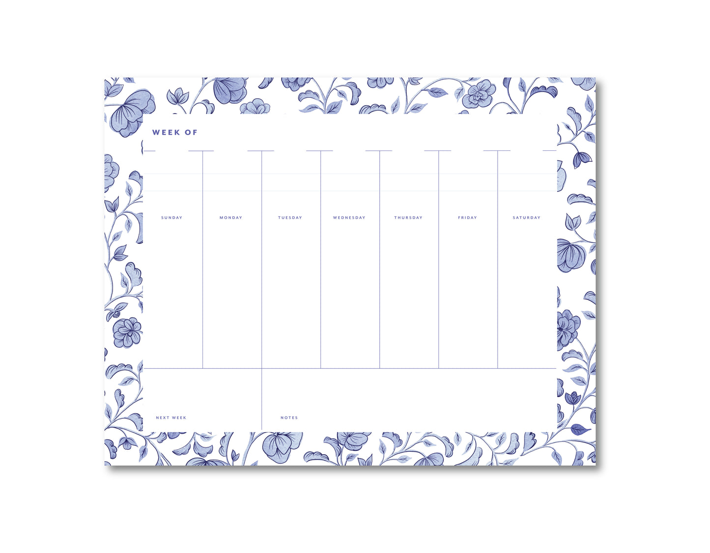 Elegant Blue Weekly Planner Notepad