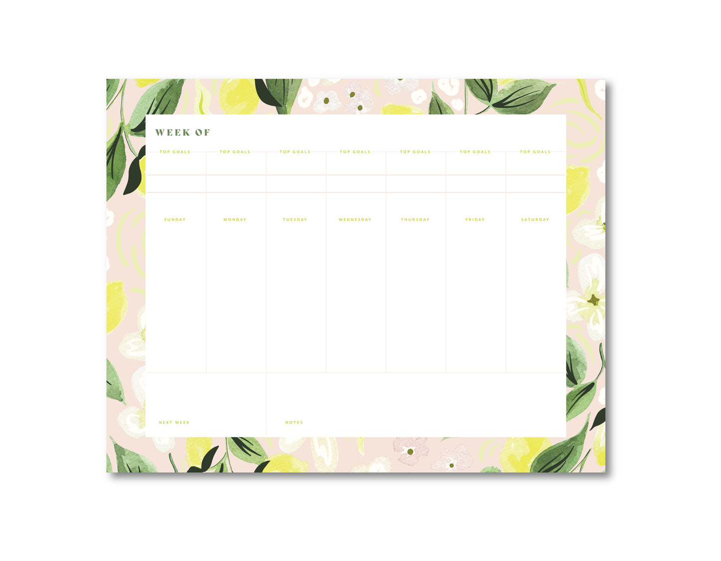 Citron Weekly Planner Notepad