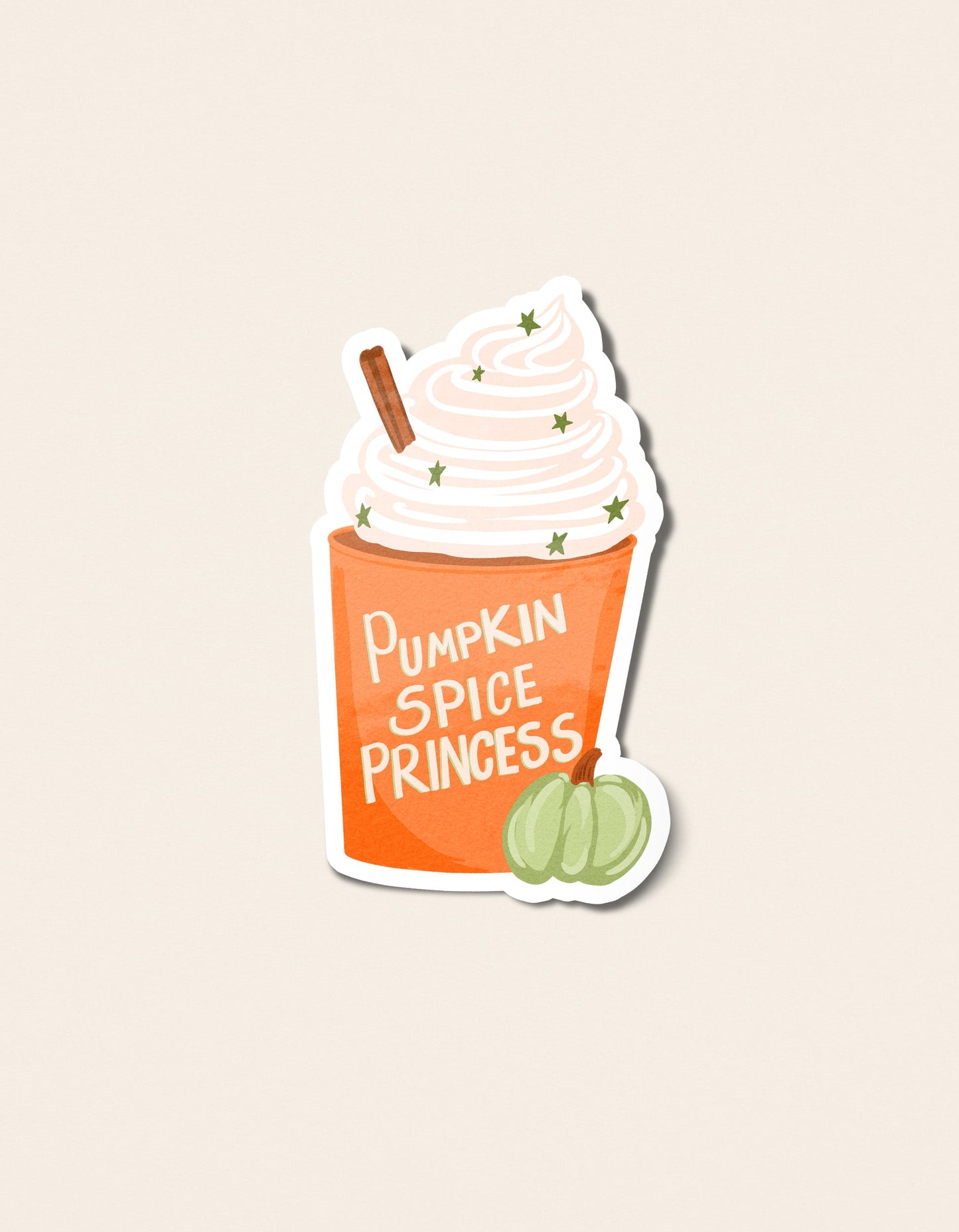 Pumpkin Spice Princess Fall Coffee Sticker