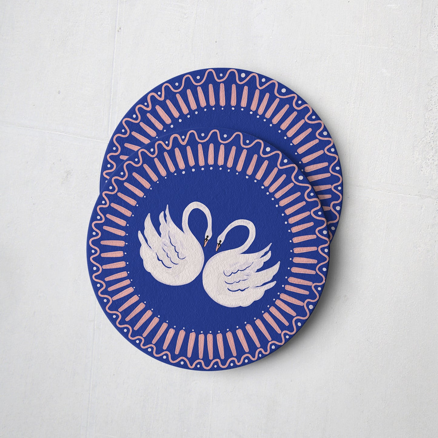 Swan Romance Coasters - Set of Four