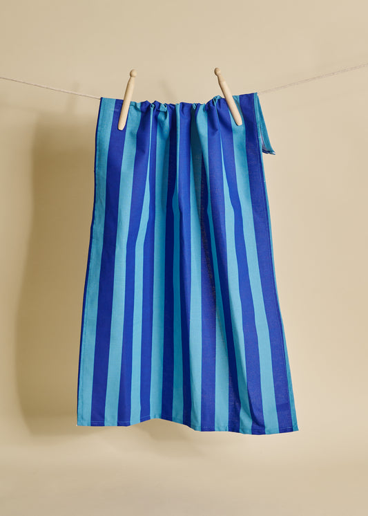 Ocean Blue Stripe Tea Towel