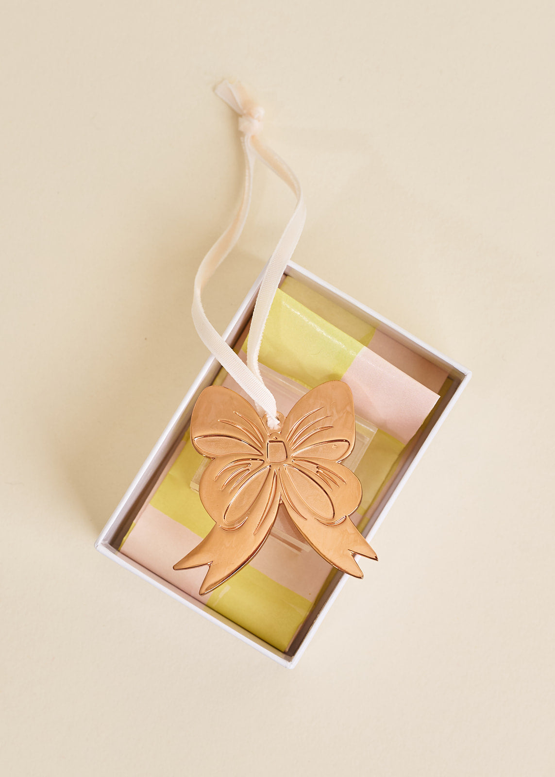 Festive Bow Die Struck Metal Christmas Tree Ornament